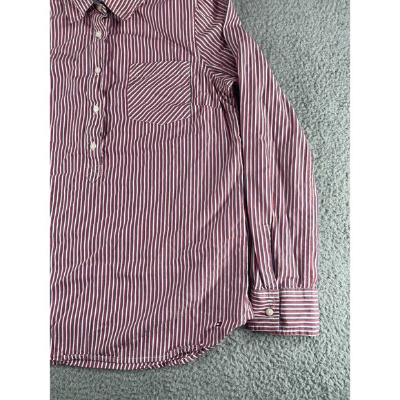 Tommy Hilfiger Shirt Womens Medium Red Button Up Striped Long Sleeve Business - Picture 4 of 10